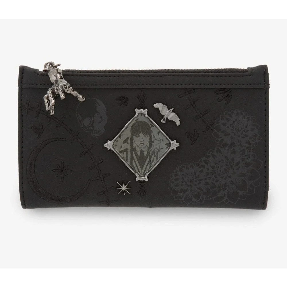 Wednesday Embroidered Icons Crossbody Bag & WALLET Whimsigoth Grunge Steampunk - Picture 6 of 9